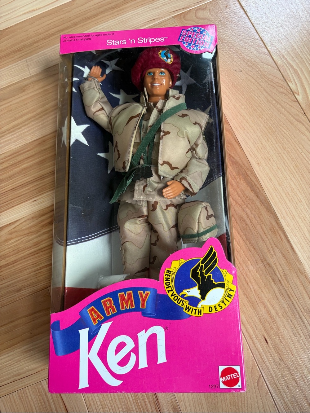 Mattel Army Ken Doll in Camouflage with Burgundy Beret